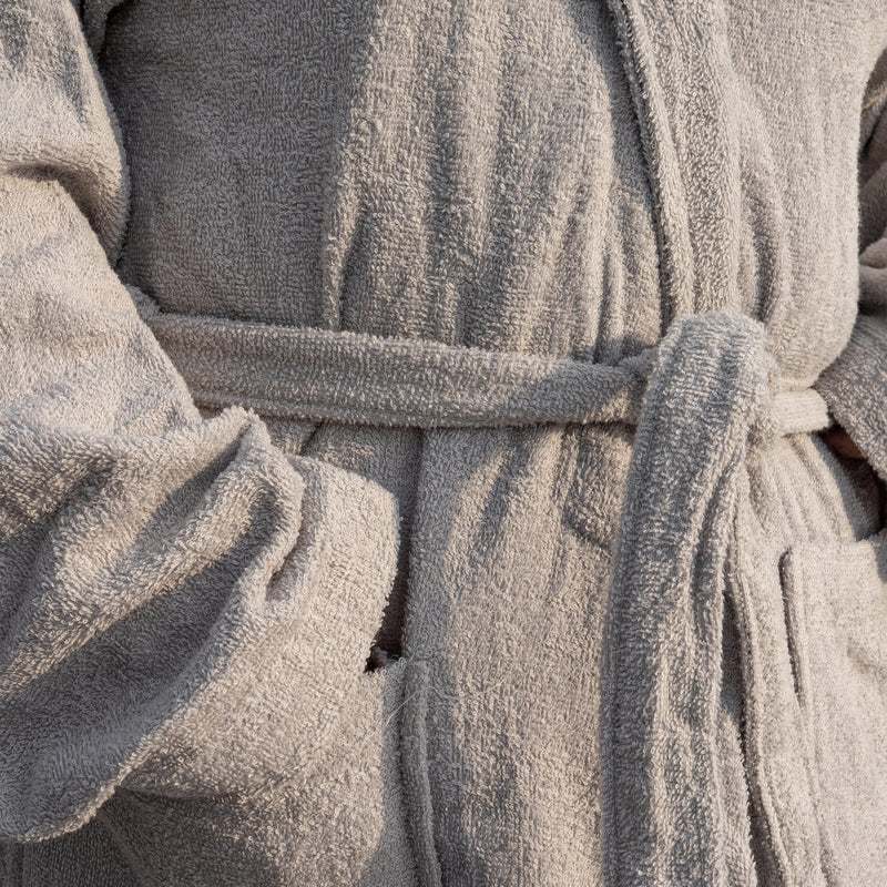 GREY COLLARED BATHROBE
