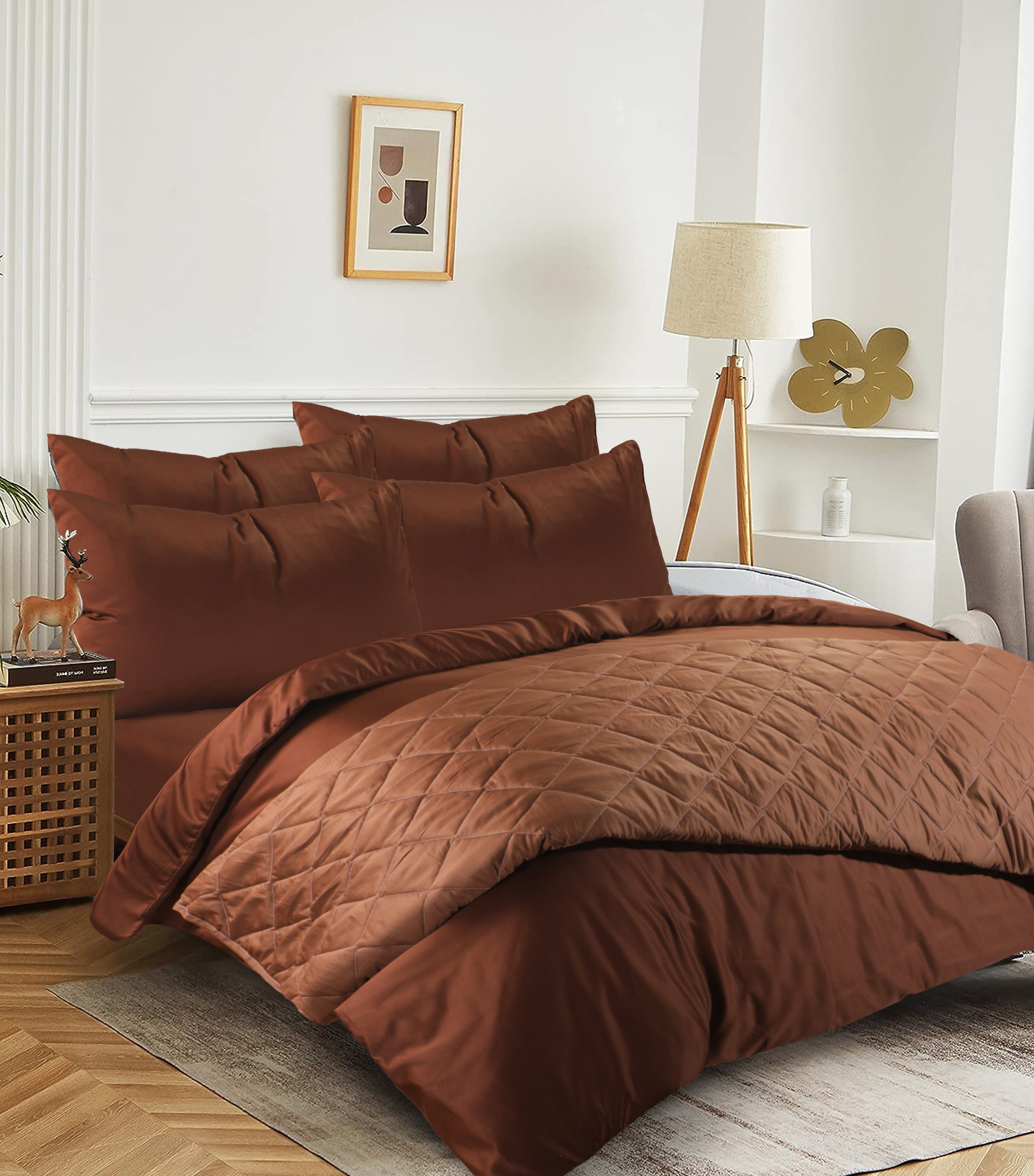 CHOCOLATE SOLID-BED SPREAD - DAHOME TEXTILES