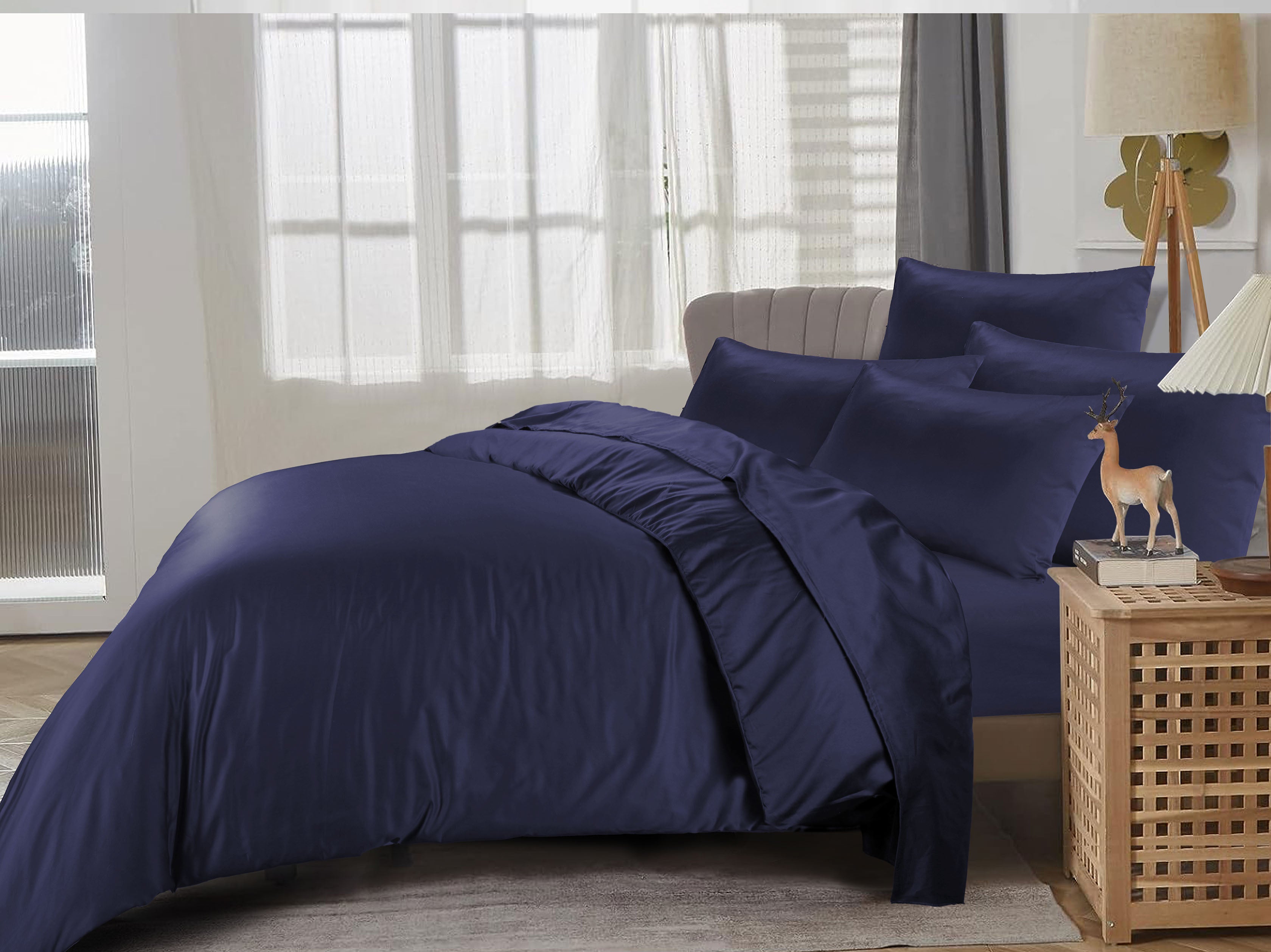 NAVY SOLID - BED IN A BAG - DAHOME TEXTILES