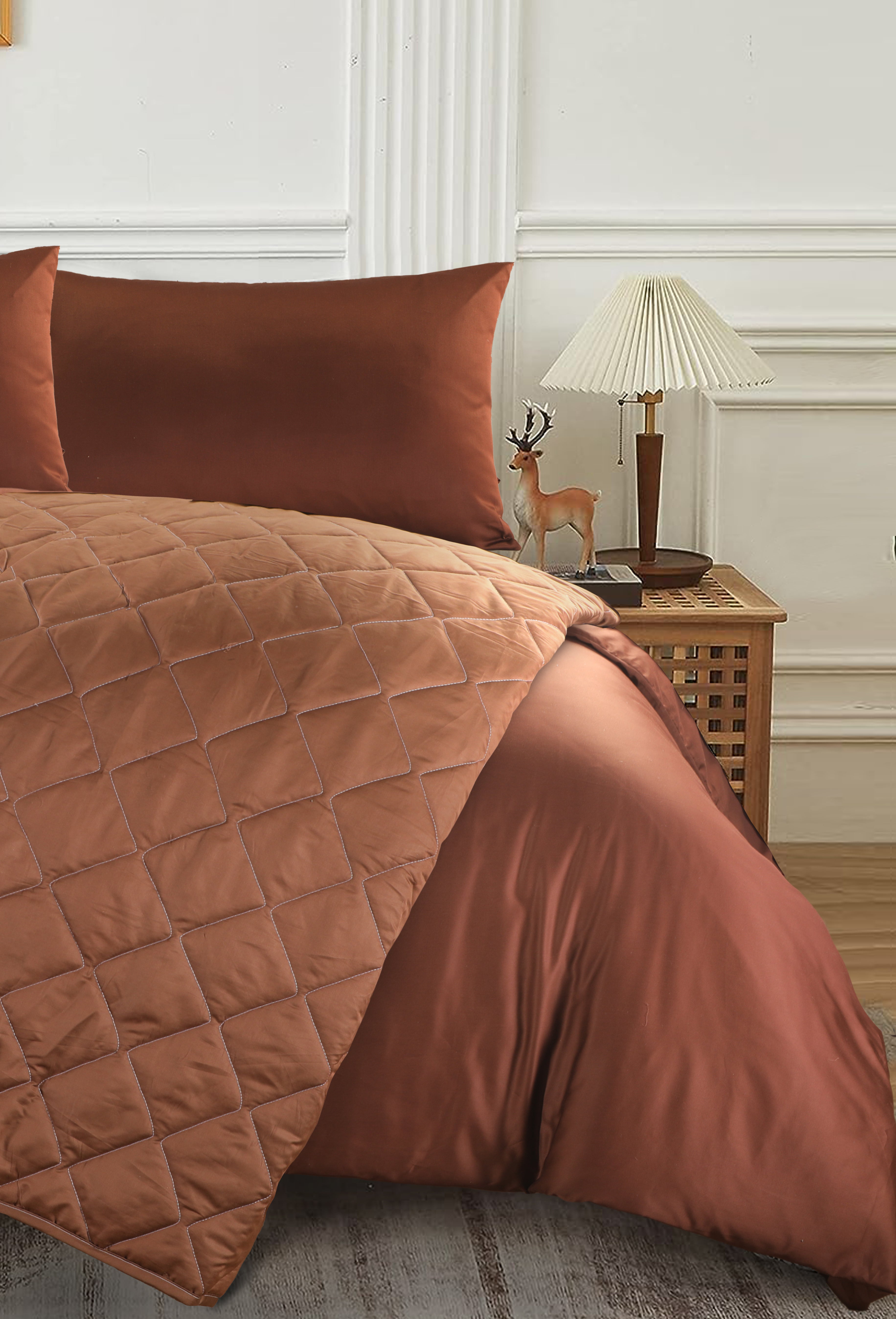 CHOCOLATE SOLID-BED SPREAD - DAHOME TEXTILES