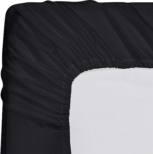 BLACK SOLID-FITTED SHEET - DAHOME TEXTILES