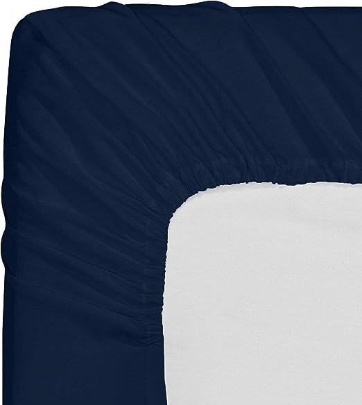 NAVY SOLID-FITTED SHEET - DAHOME TEXTILES