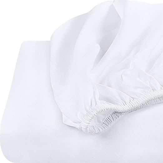 WHITE SOLID-FITTED SHEET - DAHOME TEXTILES