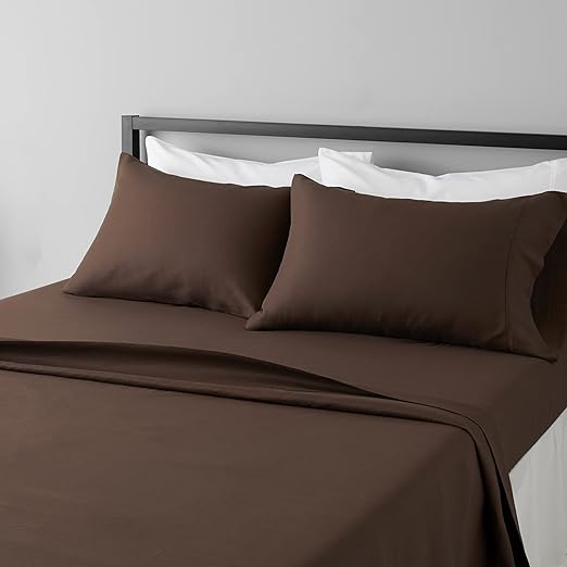 CHOCOLATE SOLID-BED SHEET SET - DAHOME TEXTILES