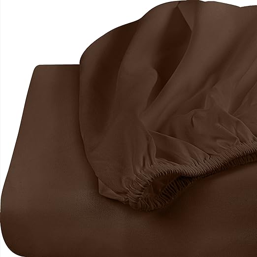 CHOCOLATE SOLID-FITTED SHEET - DAHOME TEXTILES