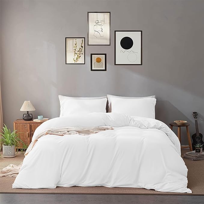 WHITE SOLID - QUILT COVER SET