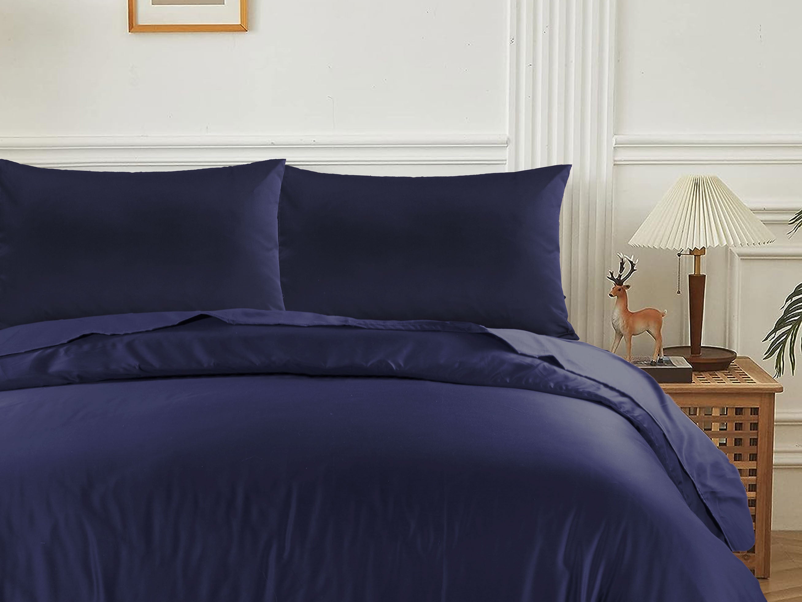 NAVY SOLID - QUILT COVER SET - DAHOME TEXTILES