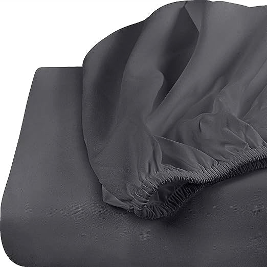 CHARCOAL SOLID-FITTED SHEET - DAHOME TEXTILES